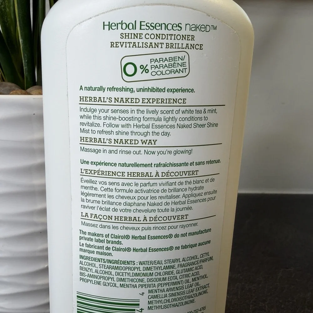 NEW Clairol Herbal Essences Naked 0% Paraben Conditioner 13.5 oz